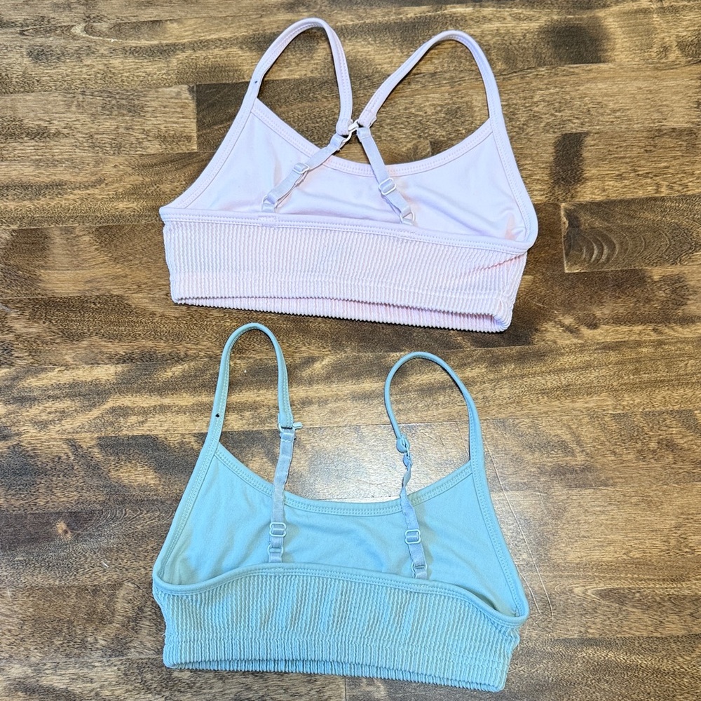 Cotton On Ribbed Bralette Set in Pink and Blue - Picture 2 of 4
